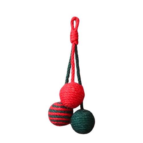 Smbcgdm Katzen-Kauspielzeug Grind Claws Durable Pet Cat Hanging Sisal Kratzball Spielzeug Rot von Smbcgdm