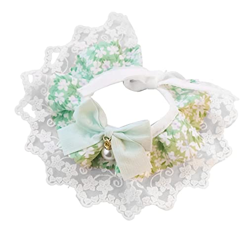 Smbcgdm Katzenhalsband Blumendruck Haustier Katze Bowknot Halsband Dekorativ Elegant Grün L von Smbcgdm