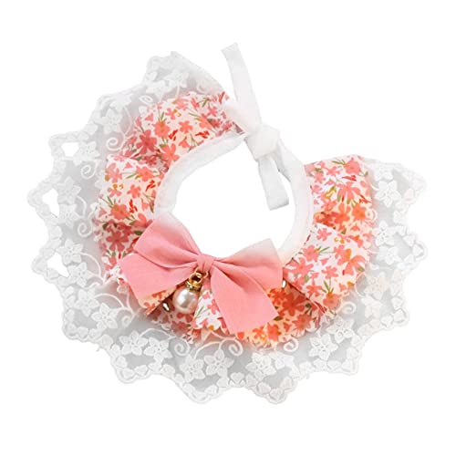 Smbcgdm Katzenhalsband Blumendruck Haustier Katze Bowknot Halsband Dekorativ Elegant Rosa M von Smbcgdm