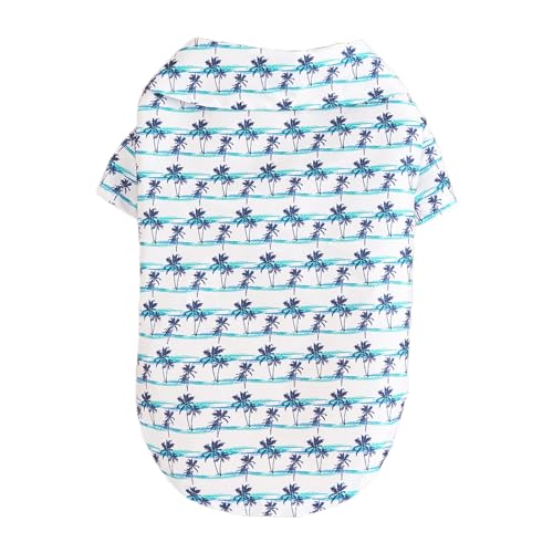 Smbcgdm Pet Clothes Coconut Tree Print Decorative Two-legged Small Medium Dog Puppy Apparel Clothes Pet Supplies Blue L von Smbcgdm