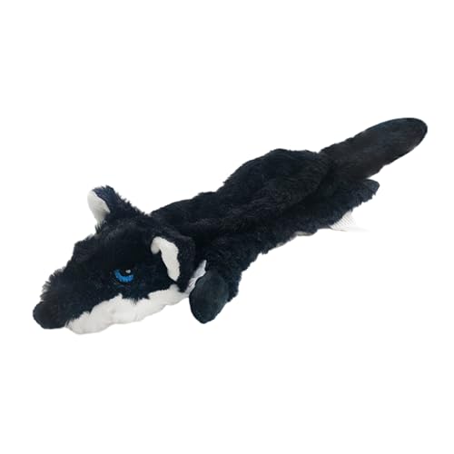 Smbcgdm Pet Entertainment Toy Pet Sound Toy Pet Chew Toy with Built-in Sound Generator Anxiety Relief Wolf Shape Plush Dog Squeaky Toy Pet Supplies Black von Smbcgdm
