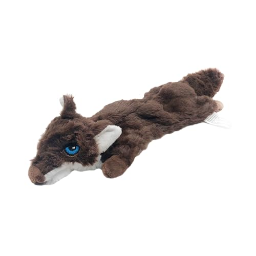 Smbcgdm Pet Entertainment Toy Pet Sound Toy Pet Chew Toy with Built-in Sound Generator Anxiety Relief Wolf Shape Plush Dog Squeaky Toy Pet Supplies Dark Brown von Smbcgdm