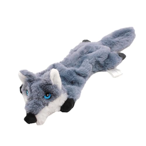 Smbcgdm Pet Entertainment Toy Pet Sound Toy Pet Chew Toy with Built-in Sound Generator Anxiety Relief Wolf Shape Plush Dog Squeaky Toy Pet Supplies Grey von Smbcgdm