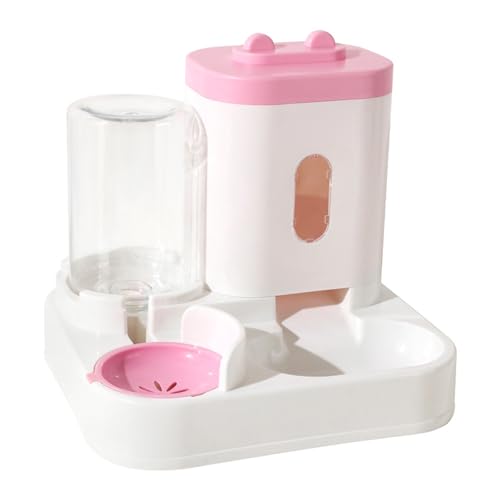 Smbcgdm Pet Food Bowl Automatic Feeder Gravity Cat Dog Water Dispenser Large Capacity Visible Reusable Pink von Smbcgdm