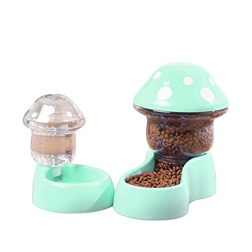 Smbcgdm Pet Food Feeder Große Kapazität Pilzform Haustier Hund Katze Wasser Futter Container 1 Set Langlebig Grün von Smbcgdm