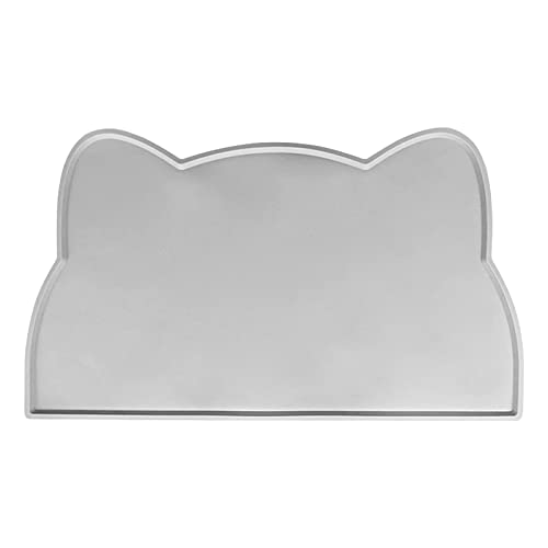 Smbcgdm Pet Placemat Cat Head Shape Cat Dog Bowl Pad Feeding Mat Spill-proof Strong Flexibility Practical Waterproof Grey von Smbcgdm