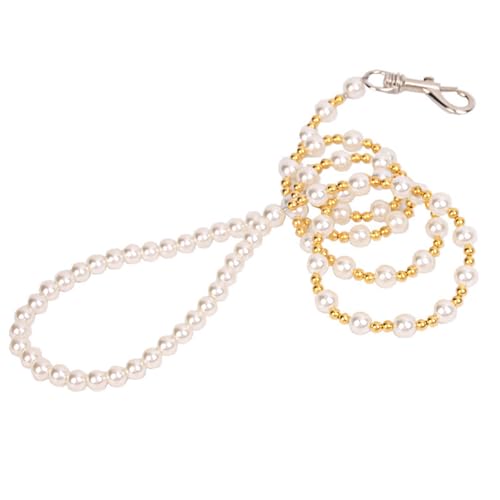 Smbcgdm Robuste Hundeleine mit Haken aus Legierung, luxuriöse Perlen, Hundegeschirr mit Haken zum Aufhängen, feine Verarbeitung, langlebig, buntes Haustierzubehör, Weiß Smbcgdm Robuste Hundeleine mit Haken aus Legierung, luxuriöse Perlen, Hundegeschirr mit Haken zum Aufhängen, feine Verarbeitung, langlebig, buntes Haustierzubehör, Weiß von Smbcgdm