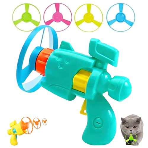 Celerypet Light-Up Flying Disc Cat Launcher Set,Celery Pets Cat Toy with Colorful Flyings Propellers Set,Cats Playing Tracking Interactive Toys for Pet Training,Chasing (Green*1) von Smilamo