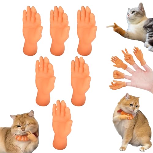 Smilamo Mini Hands for Cats, Tiny Hands for Cats Crossed, Tiny Hands for Cats, Mini Crossed Hands for Cats, Stretchable Hands Cat Toy, Tiny Folded Hands for Cat Paws, Tiny Hands for Cats (A) von Smilamo