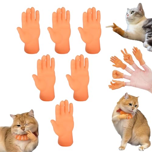 Smilamo Mini Hands for Cats, Tiny Hands for Cats Crossed, Tiny Hands for Cats, Mini Crossed Hands for Cats, Stretchable Hands Cat Toy, Tiny Folded Hands for Cat Paws, Tiny Hands for Cats (B) von Smilamo