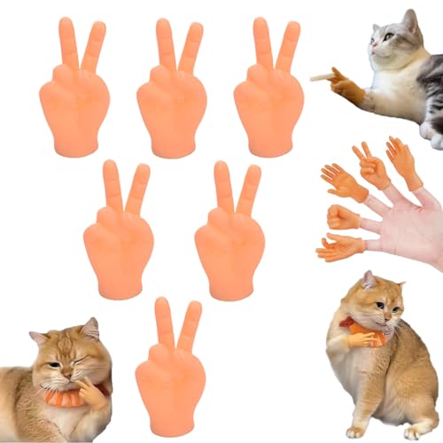 Smilamo Mini Hands for Cats, Tiny Hands for Cats Crossed, Tiny Hands for Cats, Mini Crossed Hands for Cats, Stretchable Hands Cat Toy, Tiny Folded Hands for Cat Paws, Tiny Hands for Cats (C) von Smilamo