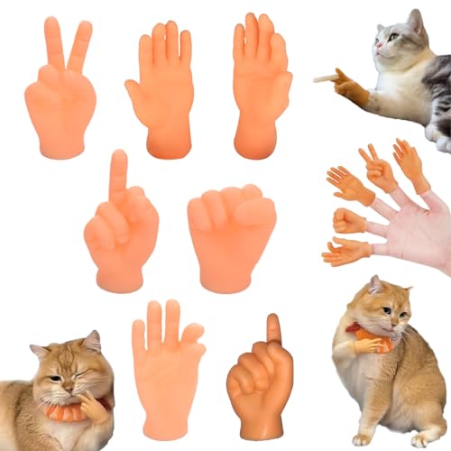 Smilamo Mini Hands for Cats, Tiny Hands for Cats Crossed, Tiny Hands for Cats, Mini Crossed Hands for Cats, Stretchable Hands Cat Toy, Tiny Folded Hands for Cat Paws, Tiny Hands for Cats (H) von Smilamo