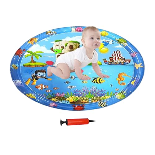 Haustier Kühlmatte,Kratzfeste Katzenkühlmatte Wassermatte 100x100 cm - Aufblasbare Kühlunterlage Mit Pumpe Für Auto Garten Reisen Drinnen Draußen von Smileshiney
