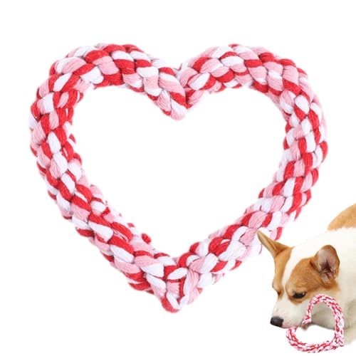 Hundespielzeug in Herzform, Herzseil, Kauspielzeug, 12 cm, Herzform, starkes Kauspielzeug für Hunde, Seil, Kauspielzeug in Herzform, Valentinstag, herzförmiges Hundespielzeug, gemischte Farben Hundespielzeug in Herzform, Herzseil, Kauspielzeug, 12 cm, Herzform, starkes Kauspielzeug für Hunde, Seil, Kauspielzeug in Herzform, Valentinstag, herzförmiges Hundespielzeug, gemischte Farben von Smileshiney