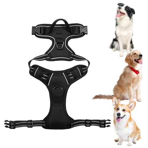 Smileshiney Ausbruchsicheres Hundegeschirr, verstellbar, weich gepolstert, leicht zu kontrollieren, strapazierfähig, reflektierend, für kleine und mittelgroße Hunde von Smileshiney