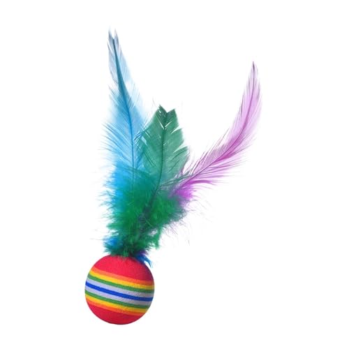 Smileshiney Katzenspielzeugbälle mit Federn, interaktives Katzenballspielzeug für Kätzchen, Haustier-Springkugel für Welpen, Selbstunterhaltung, gesundes Gewicht Smileshiney Katzenspielzeugbälle mit Federn, interaktives Katzenballspielzeug für Kätzchen, Haustier-Springkugel für Welpen, Selbstunterhaltung, gesundes Gewicht von Smileshiney