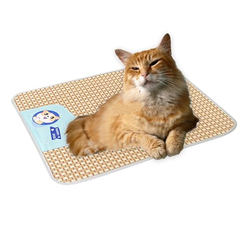 Smileshiney Kühlkissen für Hunde, Kühlmatte für Katzen - Selbstkühlende Rattan-Pads,Sommer-Kühlkissen für Hunde für Betten, Kisten und Zwinger Smileshiney Kühlkissen für Hunde, Kühlmatte für Katzen - Selbstkühlende Rattan-Pads,Sommer-Kühlkissen für Hunde für Betten, Kisten und Zwinger von Smileshiney