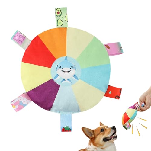 Smileshiney Plüsch-Hundespielzeug für mittelgroße Hunde, Quietschendes Plüsch-Hundespielzeug - Haustier-Hunde-Plüsch-Zahnreinigungsspielzeug,Quietschendes Kauspielzeug für Hunde, scheibenförmiges von Smileshiney