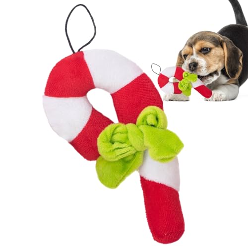 Smileshiney Quietschspielzeug für kleine Hunde | Weihnachts-Cane-Candy-Hundezahnspielzeug,Unzerstörbares Hundespielzeug von Pet Supplies für kleine, mittlere und große Rassen von Smileshiney
