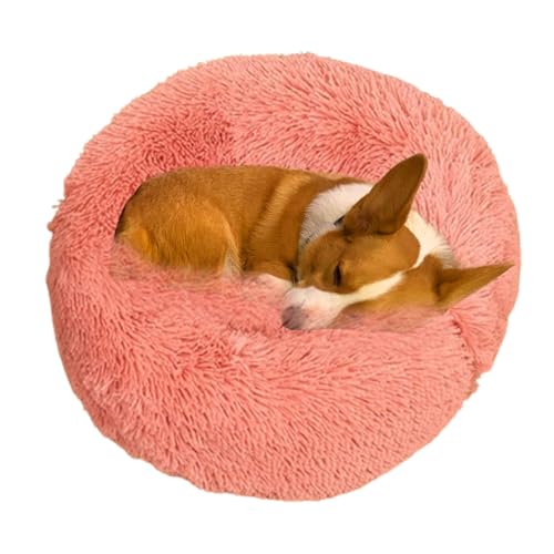 Smileshiney Rundes Haustierbett aus weichem Plüsch, Donut-Kuschelbett für Haustiere, Schlummerfunktion, Schlafhütte, Plüschkissen für Katzen, Hunde, Kätzchen Smileshiney Rundes Haustierbett aus weichem Plüsch, Donut-Kuschelbett für Haustiere, Schlummerfunktion, Schlafhütte, Plüschkissen für Katzen, Hunde, Kätzchen von Smileshiney
