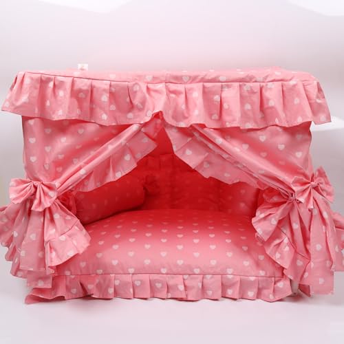 Pet Princess Luxuriöses Deluxe-Haus, flauschig, für den Winter, warm, gemütlich, für Hunde, Katzen, Welpen, Kätzchen, Bett, Sofa, Zwinger, Nest, Fleece, Samt (Prinzessinnen-Rosa, XXL 80 x 60 x 70 cm) Pet Princess Luxuriöses Deluxe-Haus, flauschig, für den Winter, warm, gemütlich, für Hunde, Katzen, Welpen, Kätzchen, Bett, Sofa, Zwinger, Nest, Fleece, Samt (Prinzessinnen-Rosa, XXL 80 x 60 x 70 cm) von SmileyTails
