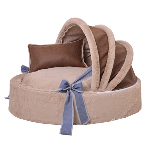 SmileyTails Gemütliches Bett für Haustiere, Katzen Liegeplatz, für Hunde, Katzen, Welpen, Kätzchen, abnehmbar, waschbar, Khakibraun SmileyTails Gemütliches Bett für Haustiere, Katzen Liegeplatz, für Hunde, Katzen, Welpen, Kätzchen, abnehmbar, waschbar, Khakibraun von SmileyTails
