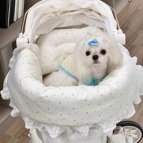 SmileyTails Haustier-Kinderwagen-Einlage, Matte für kleine Hunde, herausnehmbar und waschbar, Katzenkinderwagen-Unterlage, Kissen, Matratze, Matte, dreiteiliges Set (Baumwollmatte ohne Kinderwagen, SmileyTails Haustier-Kinderwagen-Einlage, Matte für kleine Hunde, herausnehmbar und waschbar, Katzenkinderwagen-Unterlage, Kissen, Matratze, Matte, dreiteiliges Set (Baumwollmatte ohne Kinderwagen, von SmileyTails