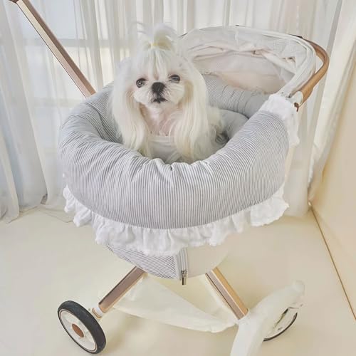 SmileyTails Haustier-Kinderwagen-Einlage, Matte für kleine Hunde, herausnehmbar und waschbar, Katzenkinderwagen-Unterlage, Kissen, Matratze, Matte, dreiteiliges Set (Baumwollmatte ohne Kinderwagen, SmileyTails Haustier-Kinderwagen-Einlage, Matte für kleine Hunde, herausnehmbar und waschbar, Katzenkinderwagen-Unterlage, Kissen, Matratze, Matte, dreiteiliges Set (Baumwollmatte ohne Kinderwagen, von SmileyTails