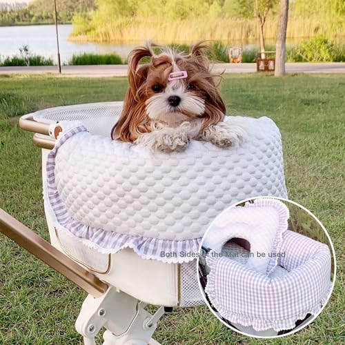 SmileyTails Haustier-Kinderwagen-Einlage, Matte für kleine Hunde, herausnehmbar und waschbar, Katzenkinderwagen-Unterlage, Kissen, Matratze, Matte, dreiteiliges Set (Kühlmatte ohne Kinderwagen, graues SmileyTails Haustier-Kinderwagen-Einlage, Matte für kleine Hunde, herausnehmbar und waschbar, Katzenkinderwagen-Unterlage, Kissen, Matratze, Matte, dreiteiliges Set (Kühlmatte ohne Kinderwagen, graues von SmileyTails