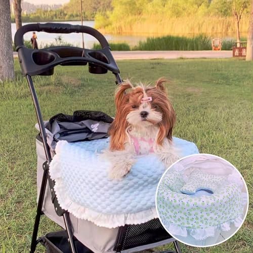 SmileyTails Haustier-Kinderwagen-Einlage, Matte für kleine Hunde, herausnehmbares und waschbares Katzen-Kinderwagen-Unterlage, Kissen, Matratze, Matte, dreiteiliges Set (Kühlmatte ohne Kinderwagen, SmileyTails Haustier-Kinderwagen-Einlage, Matte für kleine Hunde, herausnehmbares und waschbares Katzen-Kinderwagen-Unterlage, Kissen, Matratze, Matte, dreiteiliges Set (Kühlmatte ohne Kinderwagen, von SmileyTails