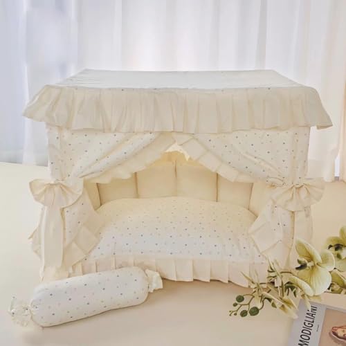 SmileyTails Pet Princess Luxuriöses Deluxe-Haus, flauschig, für den Winter, warm, gemütlich, für Hunde, Katzen, Welpen, Kätzchen, Bett, Sofa, Zwinger, Nest, Fleece, Samt, Beige / bunt, L 60 x 40 x 50 SmileyTails Pet Princess Luxuriöses Deluxe-Haus, flauschig, für den Winter, warm, gemütlich, für Hunde, Katzen, Welpen, Kätzchen, Bett, Sofa, Zwinger, Nest, Fleece, Samt, Beige / bunt, L 60 x 40 x 50 von SmileyTails