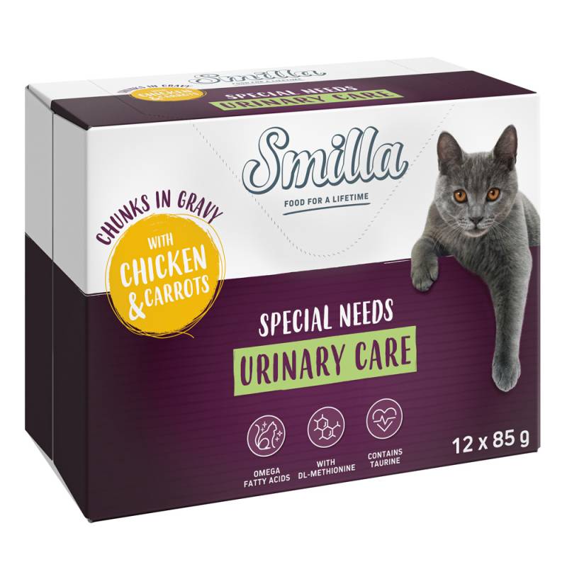 12 x 85 g Smilla Häppchen mit Gemüse zum Probierpreis! - Urinary Care Huhn und Karotten von Smilla