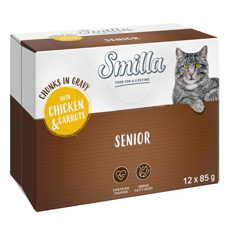 24 x 85 g Smilla Häppchen mit Gemüse zum Sonderpreis! - Senior Huhn und Karotten von Smilla