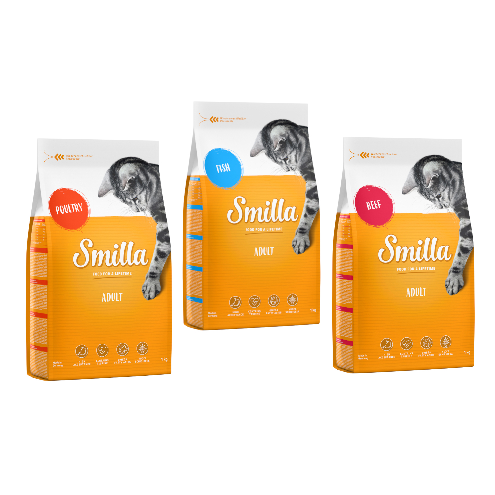 Probierpaket: 3 x 1 kg Smilla Trockenfutter - Adult Classic Geflügel + Fisch + Rind Probierpaket: 3 x 1 kg Smilla Trockenfutter - Adult Classic Geflügel + Fisch + Rind von Smilla