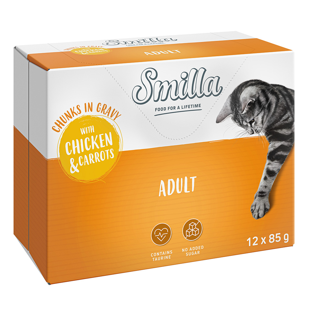 Smilla Adult Häppchen mit Gemüse 12 x 85 g - mit Huhn und Karotten von Smilla