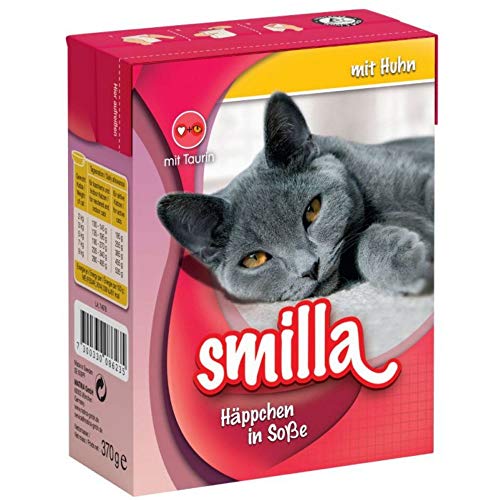 Smilla Chunks Tetra Pak Nassfutter für Katzen, 24 x 370 g - mit Huhn in Sauce von Smilla
