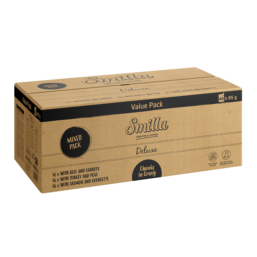 Smilla Deluxe Frischebeutel Häppchen in Sauce mit Gemüse - 96 x 85 g von Smilla