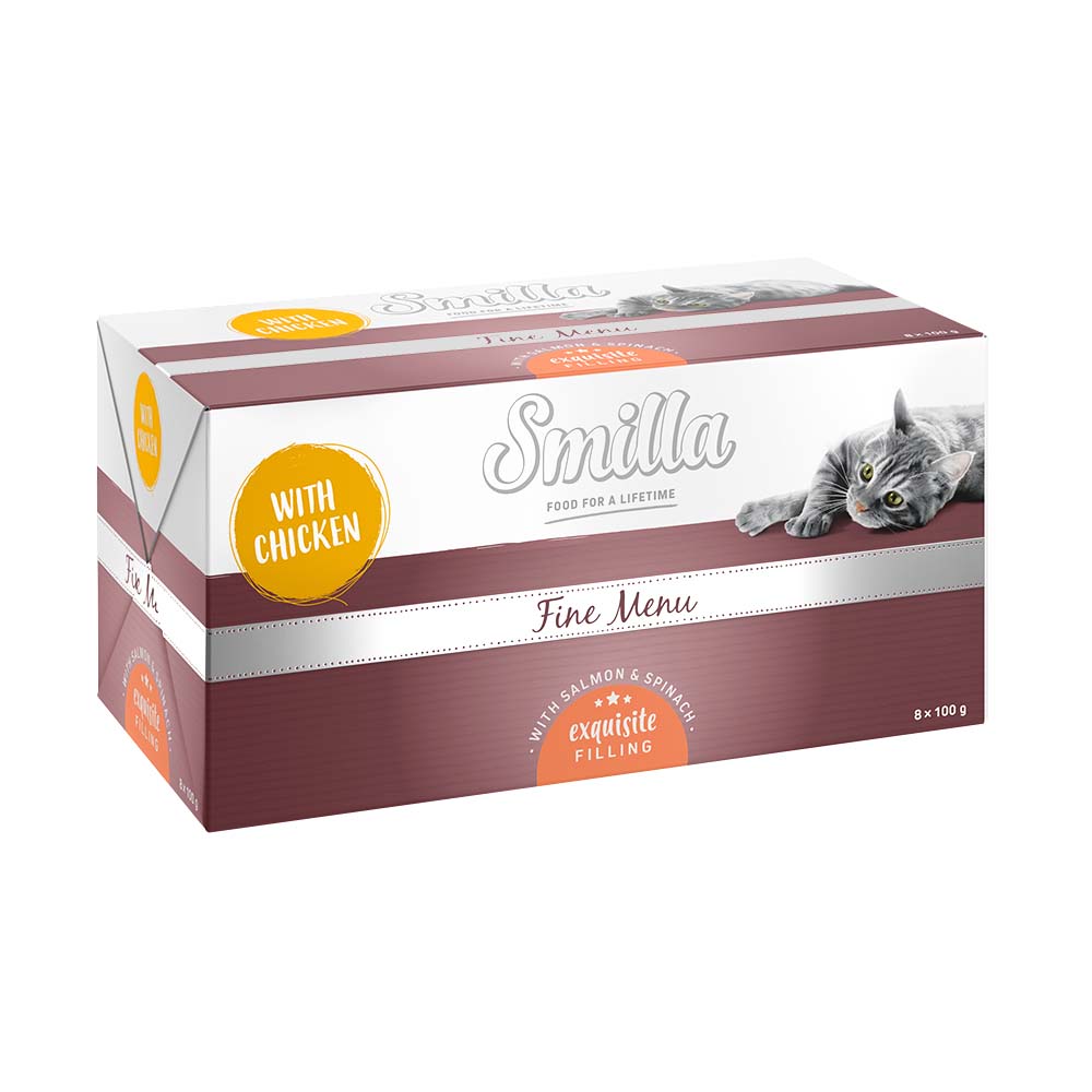 Smilla Schale Fine Menu 24 x 100 g - Erlesene Füllung Huhn Lachs Spinat Smilla Schale Fine Menu 24 x 100 g - Erlesene Füllung Huhn Lachs Spinat von Smilla