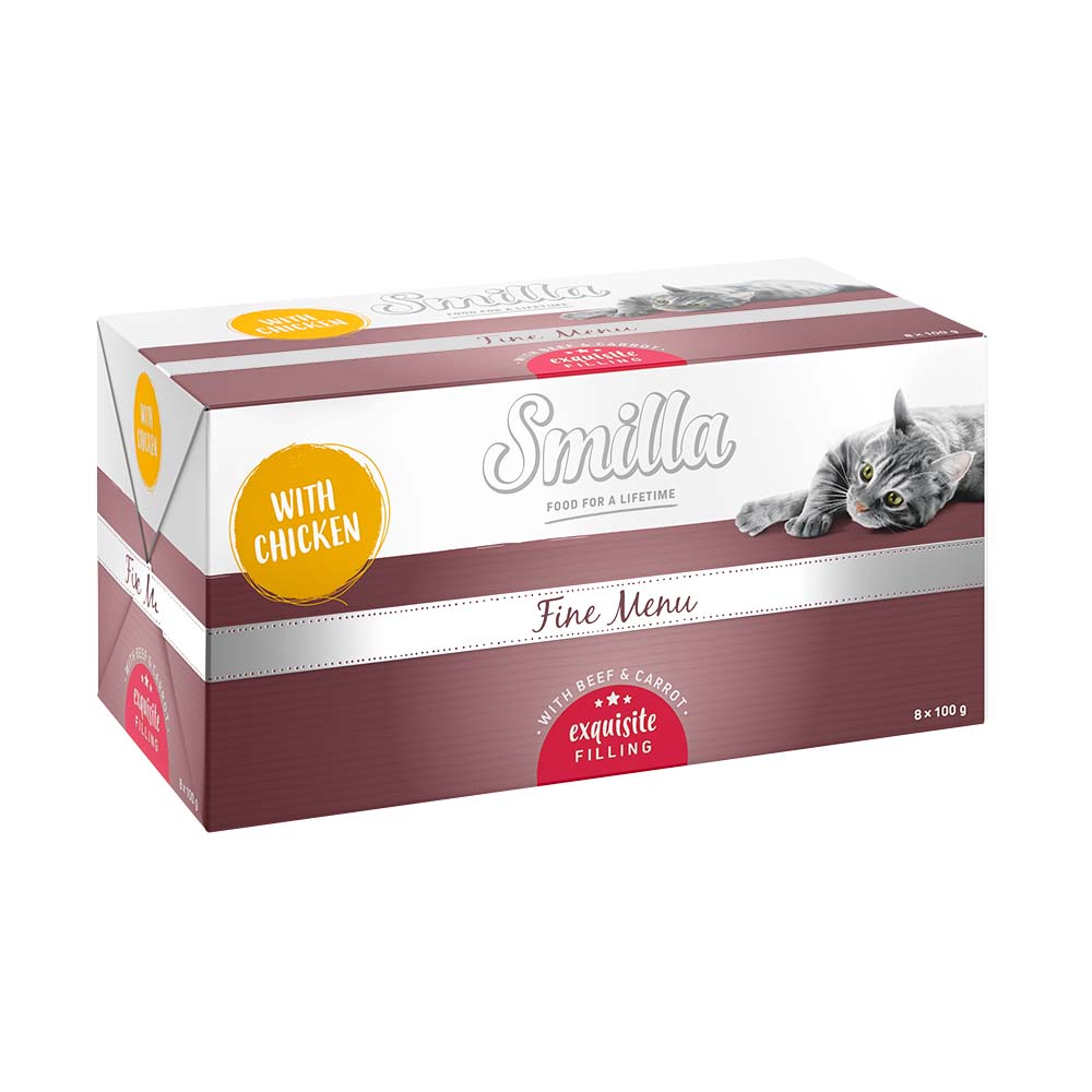 Smilla Fine Menu mit Genießerkern 24 x 100 g - Huhn Rindfleisch Karotte von Smilla