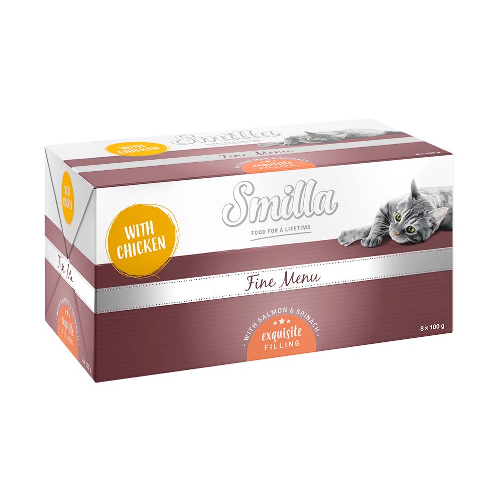 Smilla Fine Menu mit Genießerkern 8 x 100 g - Huhn mit Lachs & Spinat von Smilla