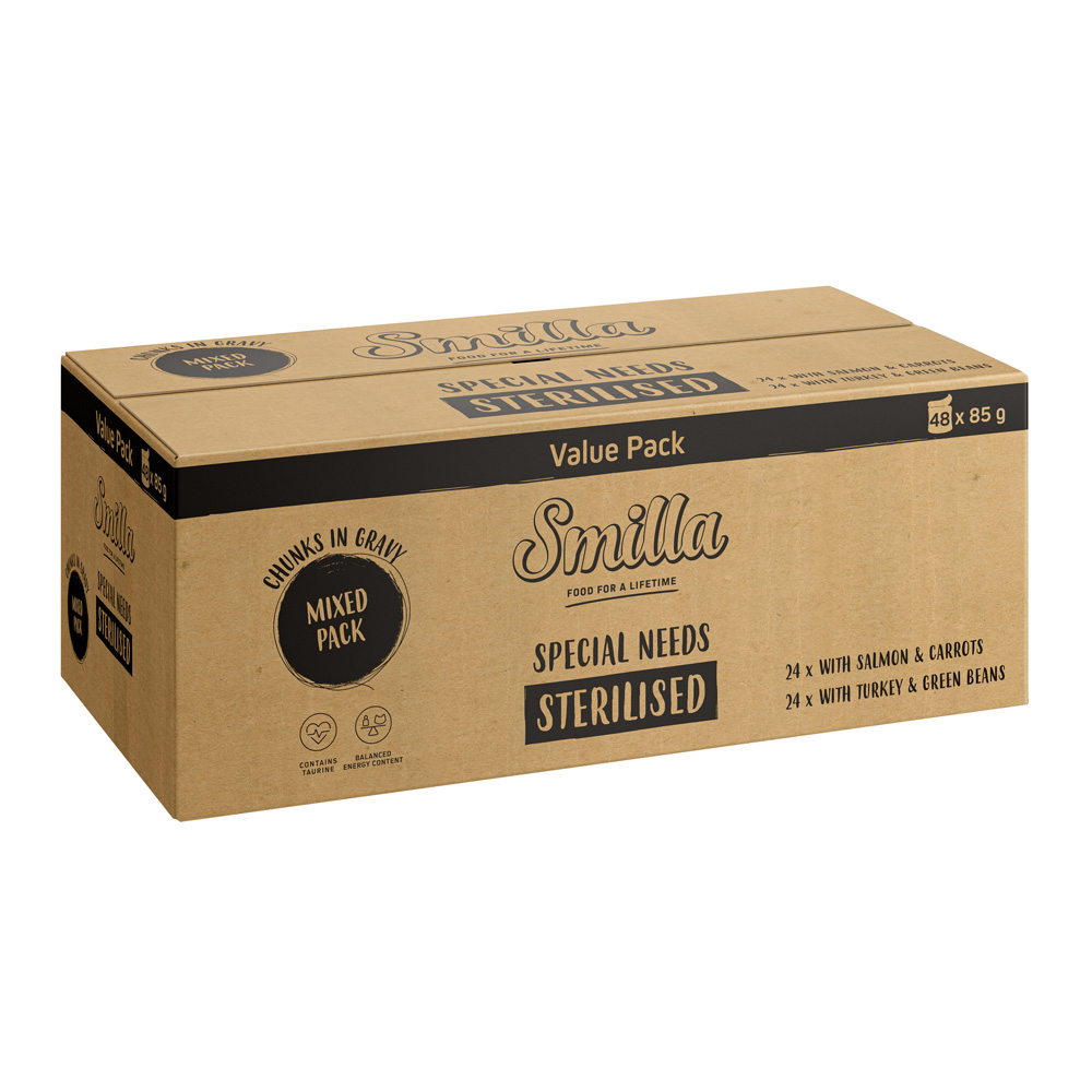 Smilla Frischebeutel Sterilised Häppchen mit Gemüse - JUMBOPACK Mixpaket (48 x 85 g) von Smilla