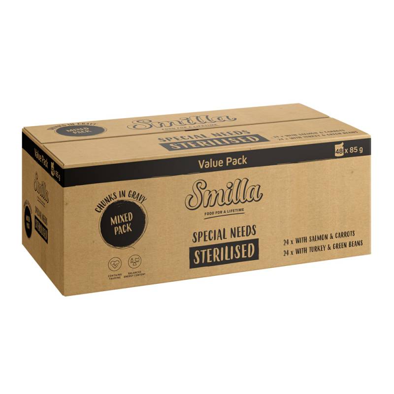 Smilla Frischebeutel Sterilised Häppchen mit Gemüse - JUMBOPACK Mixpaket (48 x 85 g) von Smilla