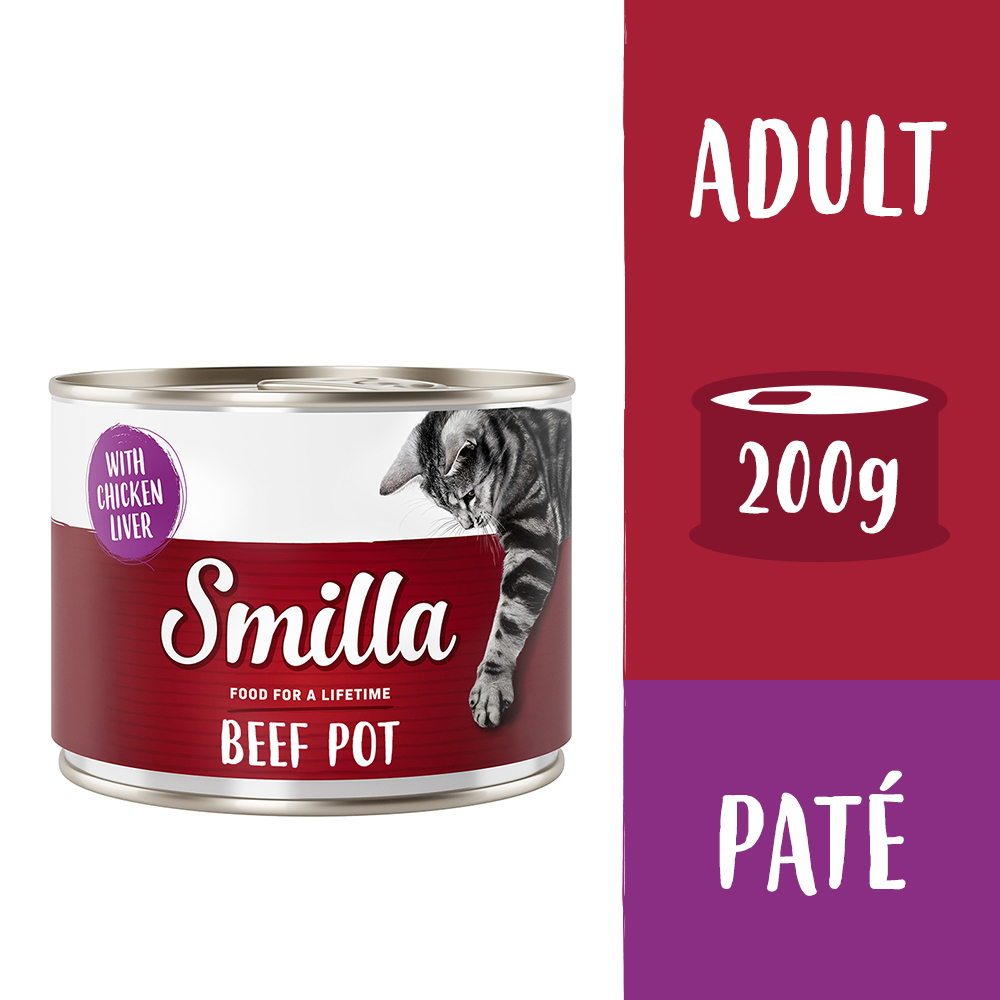 Smilla Rindtöpfchen 6 x 200 g - Rind mit Hühnerleber von Smilla