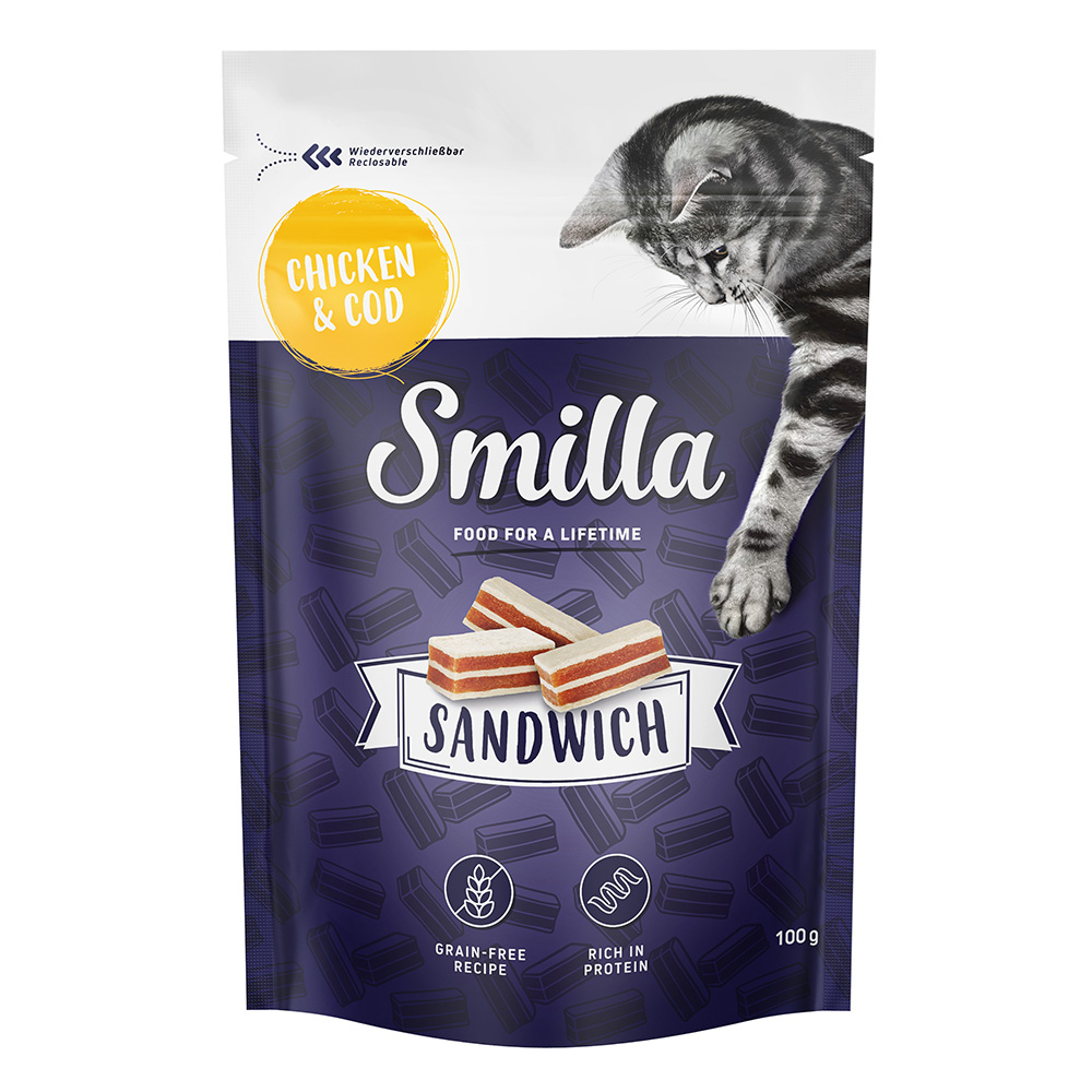 Smilla Sandwich Snack Huhn & Kabeljau - Sparpaket 3 x 100 g Smilla Sandwich Snack Huhn & Kabeljau - Sparpaket 3 x 100 g von Smilla