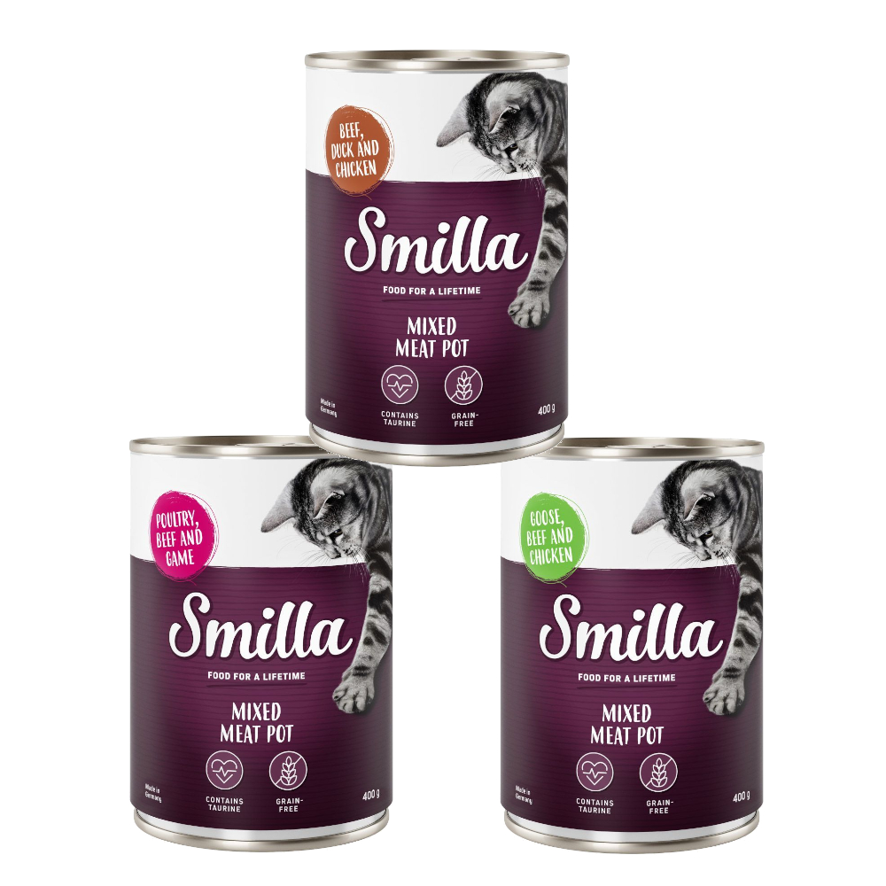 Smilla Töpfchen Probiermix - 6 x 400 g: Gans/Rind/Hühnchen, Geflügel/Rind/Wild, Rind/Ente/Hühnchen von Smilla