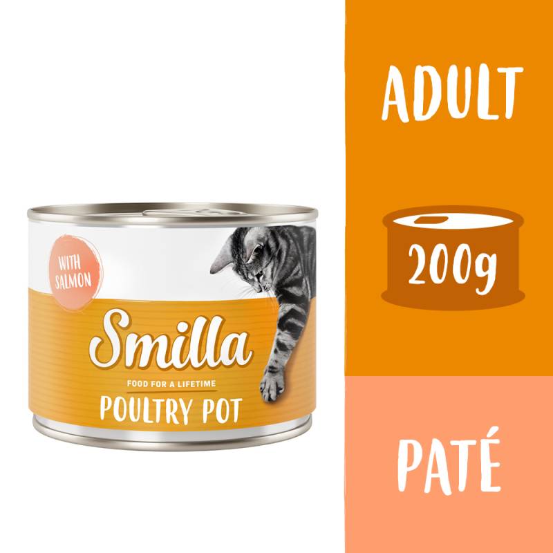 Sparpaket Smilla Geflügeltöpfchen 24 x 200 g - zartes Geflügel mit Lachs von Smilla