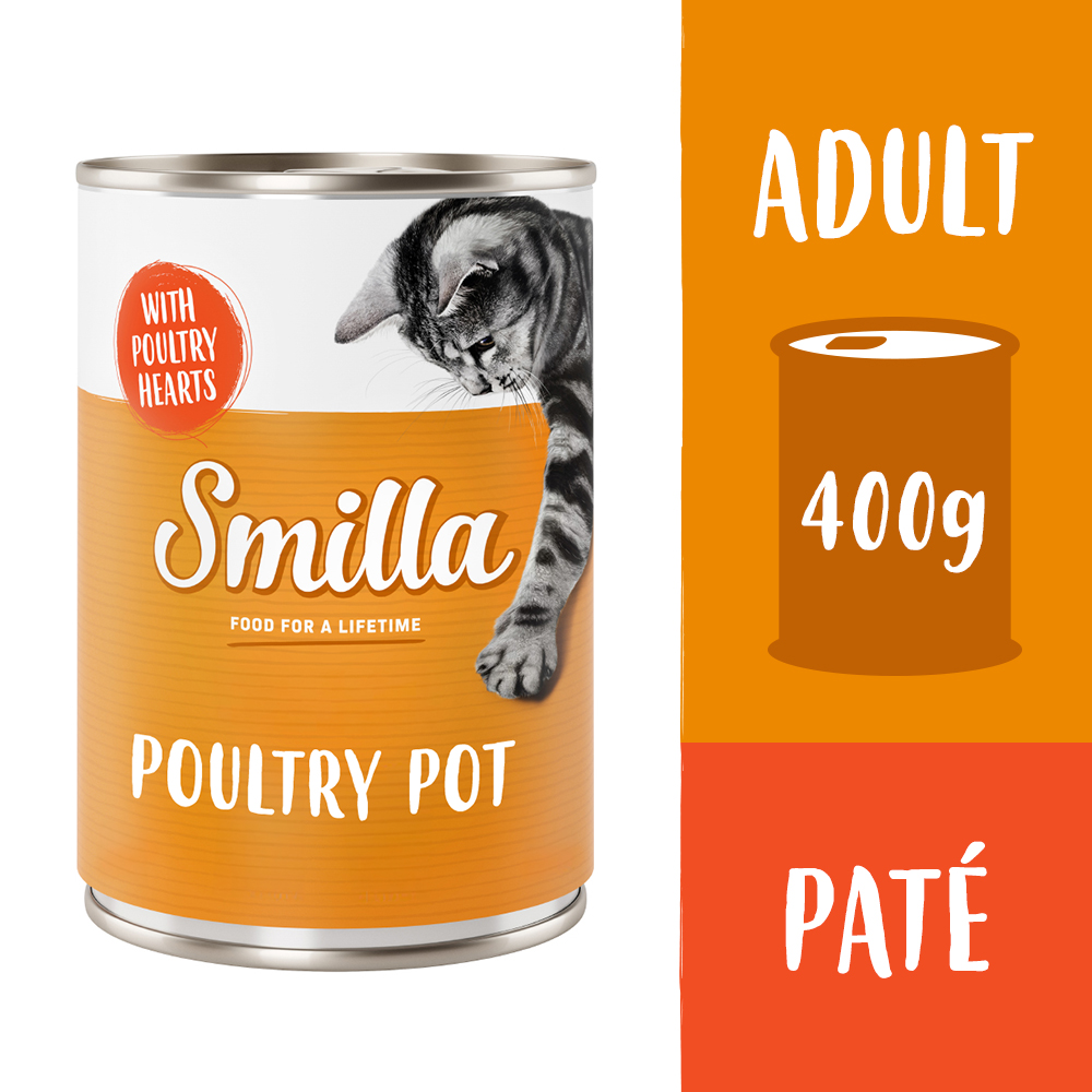 Sparpaket Smilla Geflügeltöpfchen 24 x 400 g - zartes Geflügel mit Geflügelherzen von Smilla