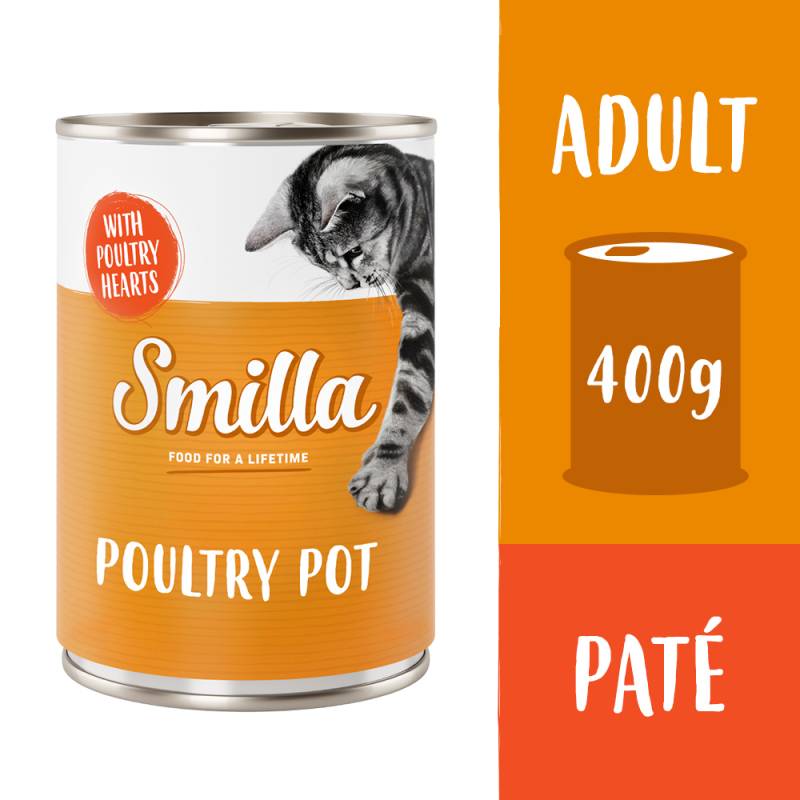 Sparpaket Smilla Geflügeltöpfchen 24 x 400 g - zartes Geflügel mit Geflügelherzen von Smilla