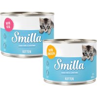 Sparpaket Smilla Kitten 24 x 200 g - Mix (Huhn, Kalb, Geflügelherzen) von Smilla