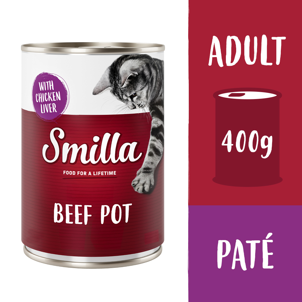 Sparpaket Smilla Rindtöpfchen 24 x 400 g - Rind mit Hühnerleber von Smilla